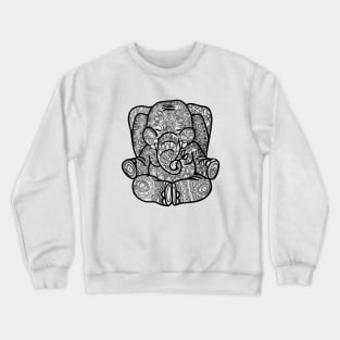 Indian elephant, decorative drawing Crewneck Sweatshirt